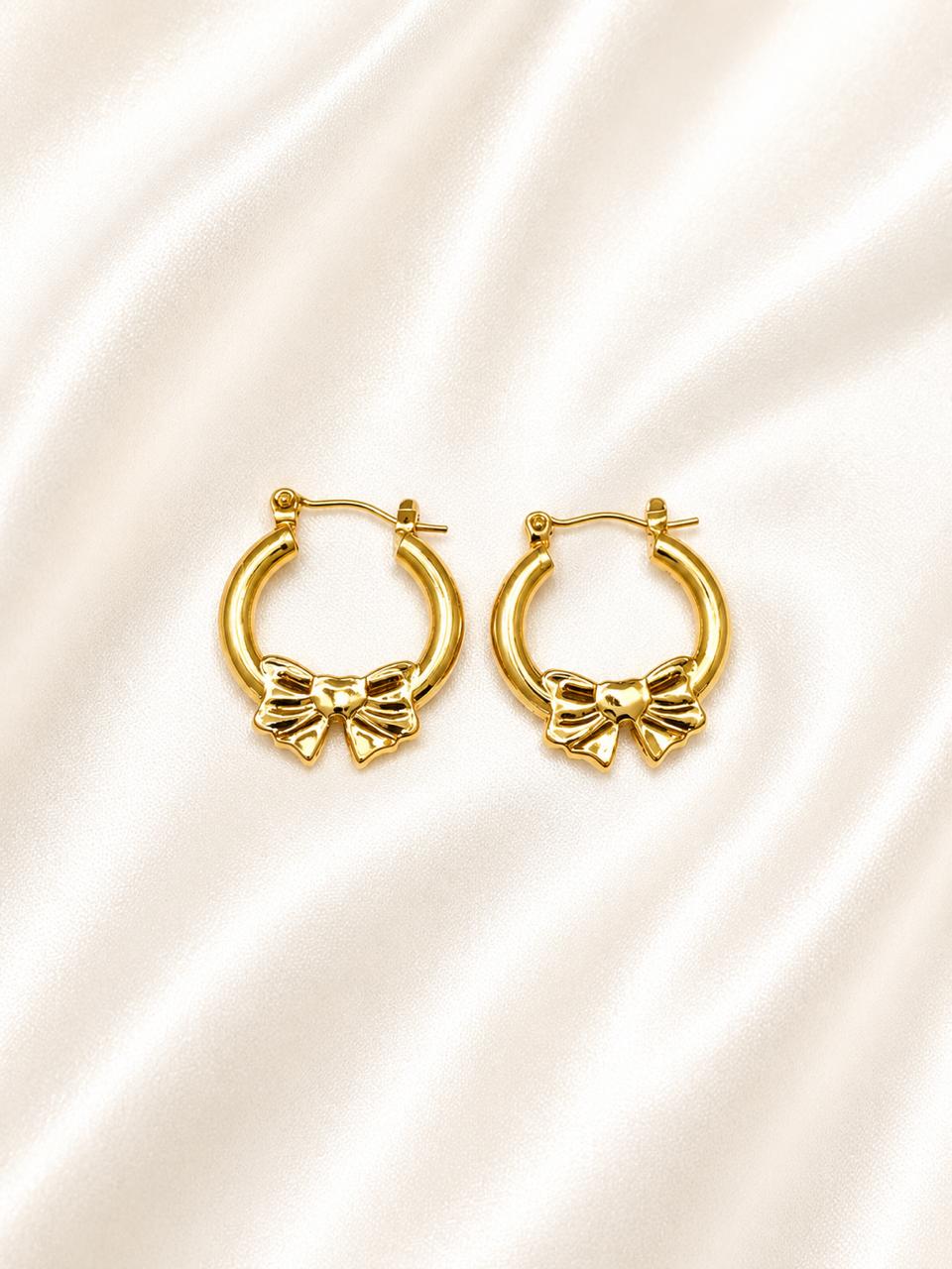 Bow Hoop Earrings