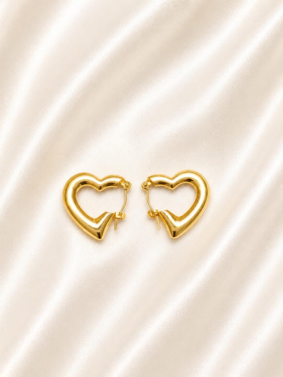 Open Heart Hoop Earrings