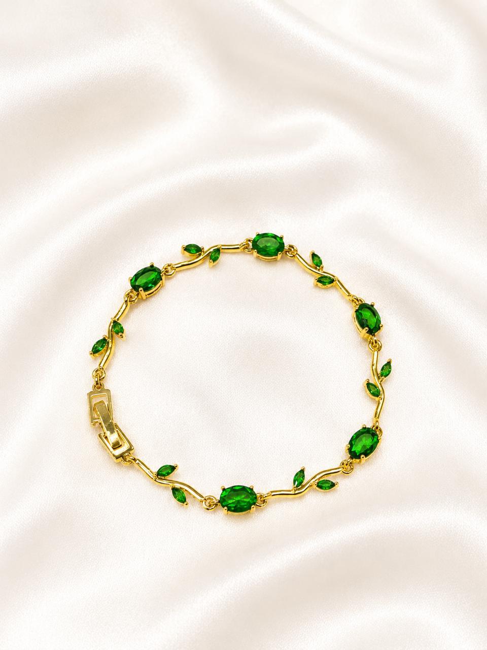 green stone tulip bracelet