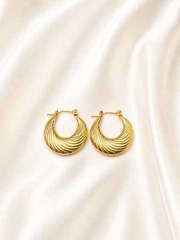 Crescent Layered Ridge Earrings