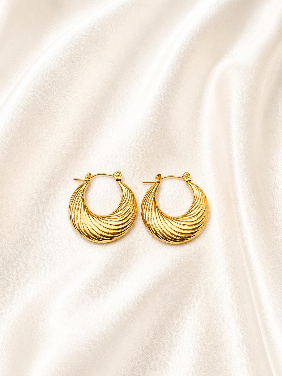 Crescent Layered Ridge Earrings